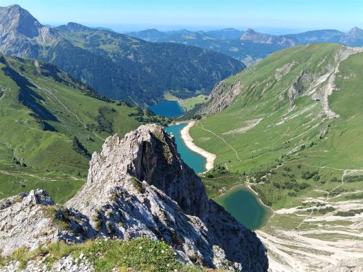 Lachenspitze der Blick auf die drei Seen